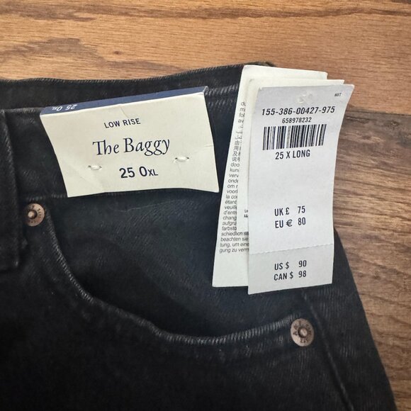 NWT Abercrombie + Fitch Low Rise Baggy Jean Black - Picture 5 of 8